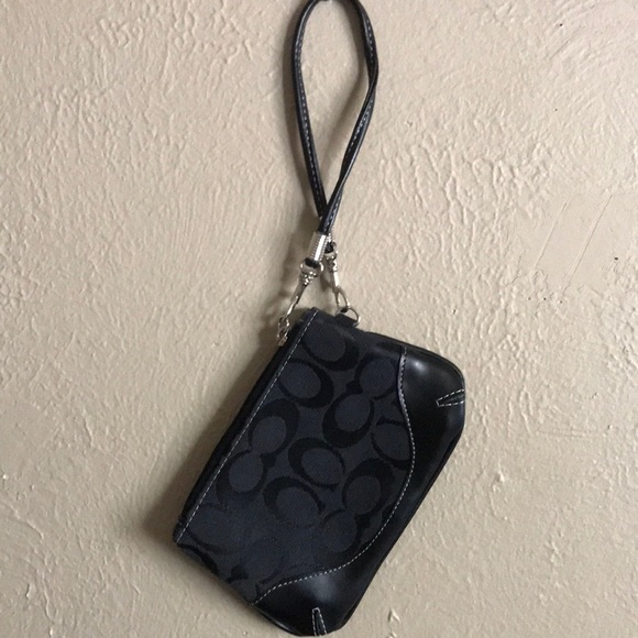 Coach Handbags - Coach Black Signature Wristlet